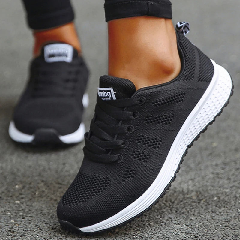 Fashion 2025 Women's Sneaker Mesh Fabric Mesh Breathable Sneakers Women Casual shoes Lace Up Women sneakers Tenis Feminino