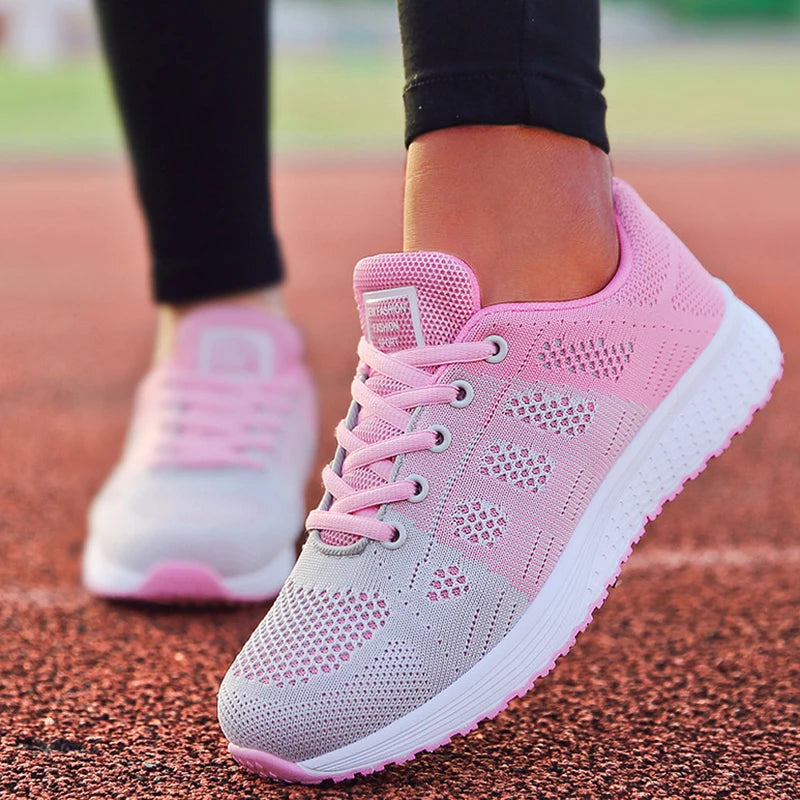 Fashion 2025 Women's Sneaker Mesh Fabric Mesh Breathable Sneakers Women Casual shoes Lace Up Women sneakers Tenis Feminino