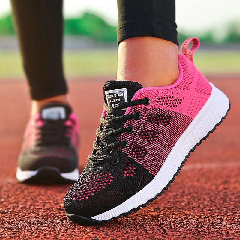 Fashion 2025 Women's Sneaker Mesh Fabric Mesh Breathable Sneakers Women Casual shoes Lace Up Women sneakers Tenis Feminino