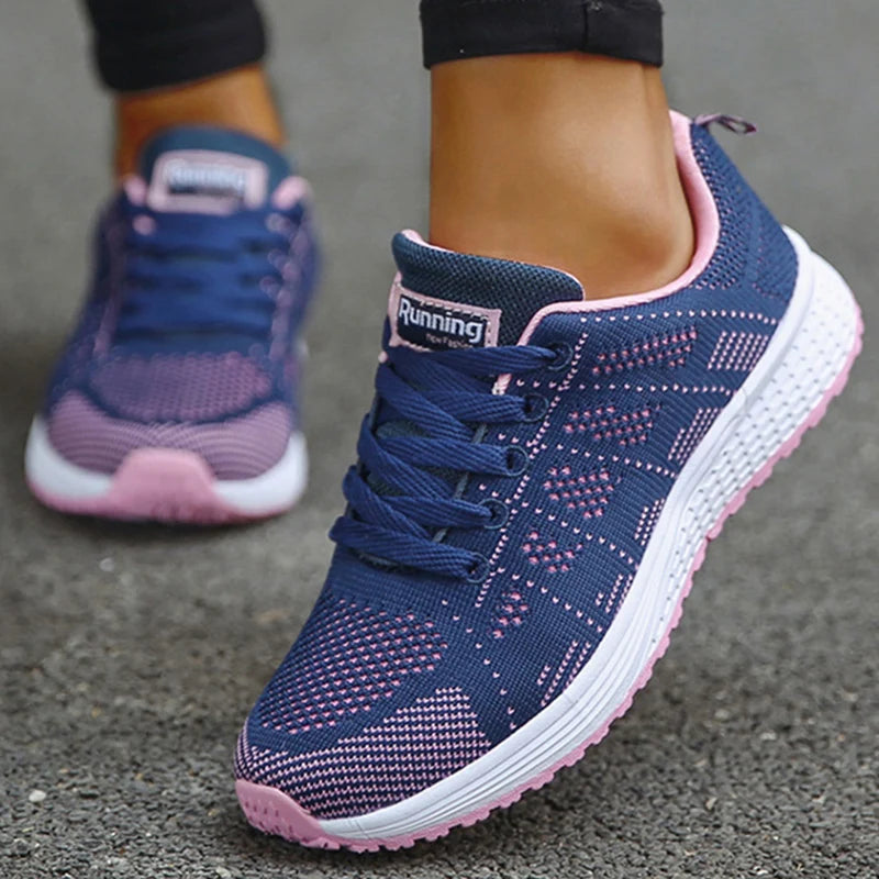 Fashion 2025 Women's Sneaker Mesh Fabric Mesh Breathable Sneakers Women Casual shoes Lace Up Women sneakers Tenis Feminino