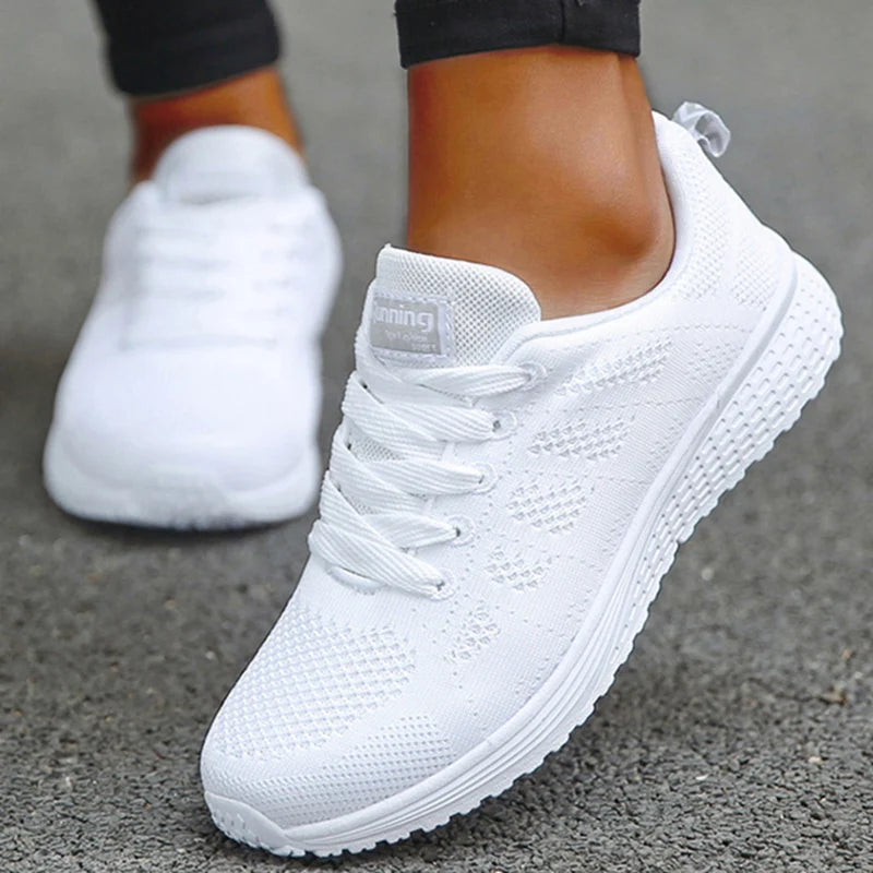 Fashion 2025 Women's Sneaker Mesh Fabric Mesh Breathable Sneakers Women Casual shoes Lace Up Women sneakers Tenis Feminino